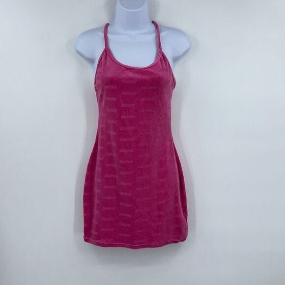 Skims Terry Cloth Pink Spell Out Dress Sz S - Picture 1 of 8